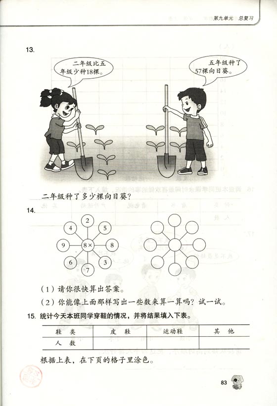 二年级数学上册总复习题
