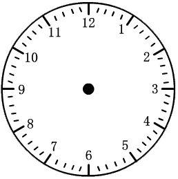 1:22             11:55               8:0742,钟面上时针走1大格