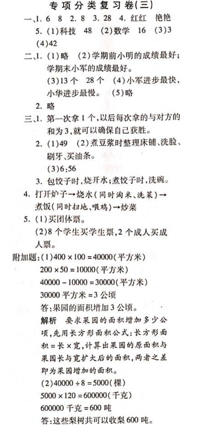 人教版四年级数学复习卷2"